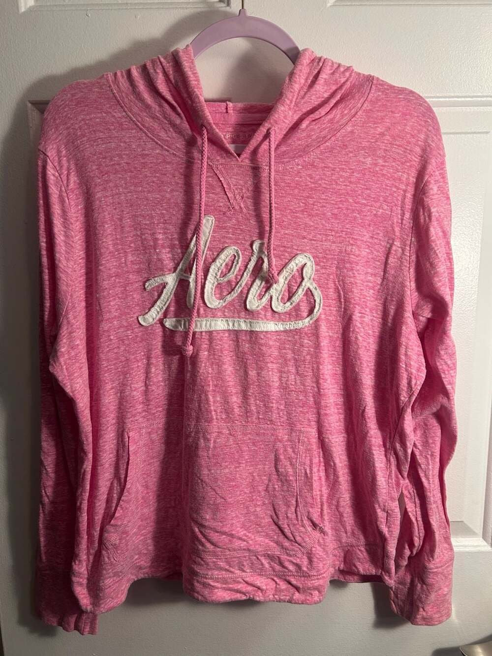 Aeropostale Hoodie Size XXL Pink Heathered Logo Sweatshirt